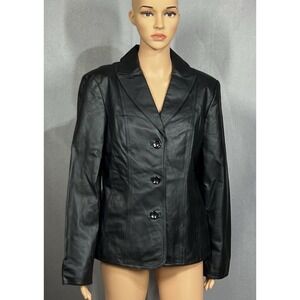 East 5th Black Genuine Leather Women's Jacket‎ Size M